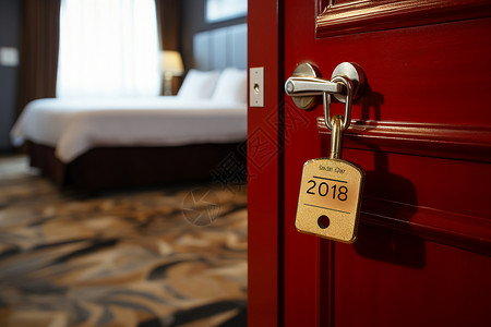 旅行标签素材2018号酒店房间背景