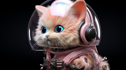 粉色猫咪闹钟穿着渐变服装的猫设计图片