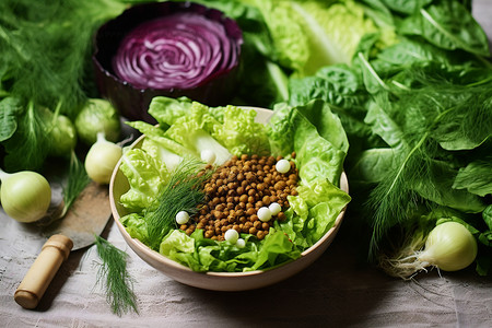 健康饮食的蔬菜沙拉图片