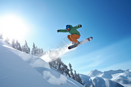 滑雪跳跃动作图片