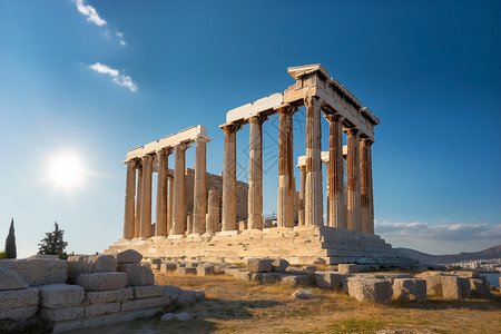 古希腊文明壮观的古希腊建筑背景