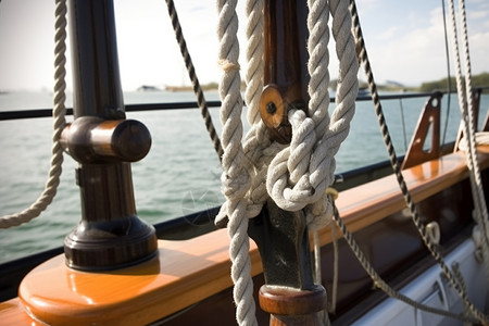绳索航海船只的绳索的特写背景