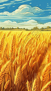 金黄的庄稼麦田背景图片
