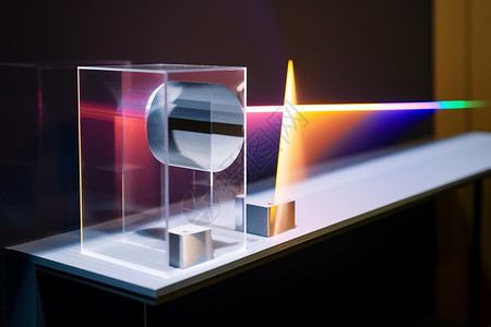 水晶盒子反射的光谱设计图片