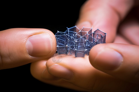 3d透明素材石墨烯晶体模型背景