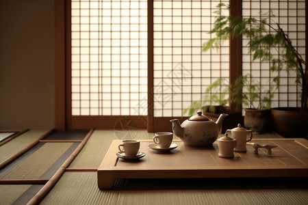 中式榻榻米中式传统品茶文化背景