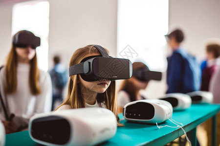 VR虚拟学习现实课程背景图片