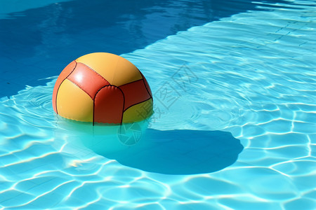 水球游泳池中的排球背景