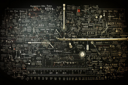金钟渡带有复杂方程式的黑板设计图片