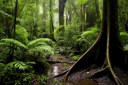 热带雨林地区的森林景观图片