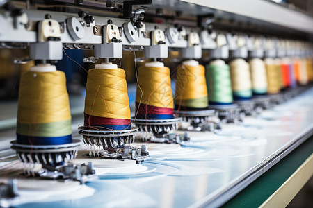 原始设备传统纺织工艺工厂背景