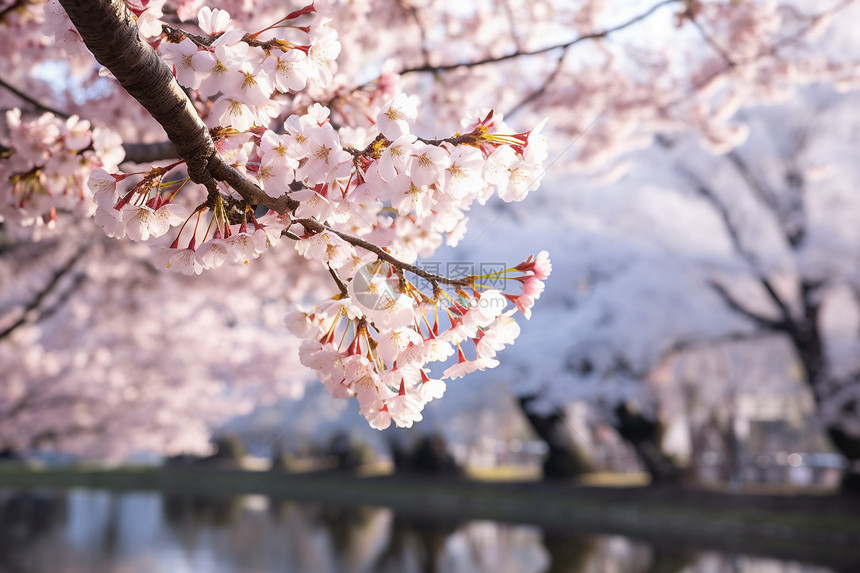 盛开的很美丽的樱花图片