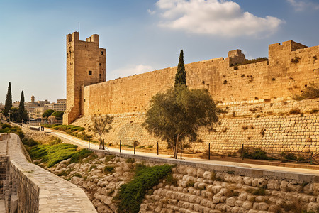 城市中的历史文化建设城堡背景图片