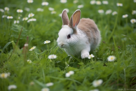 兔子奔跑宠物兔子跳背景
