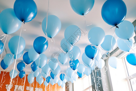 蓝色美丽气球派对图片