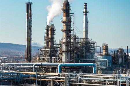 化学工厂气体污染环境高清图片
