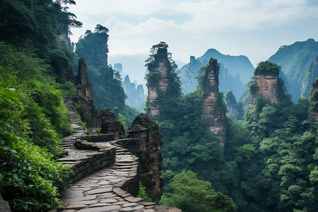 传统公园悬崖风景名胜背景图片