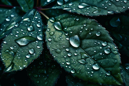 水滴和叶子图片