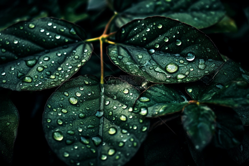 水滴和叶子的组合图片
