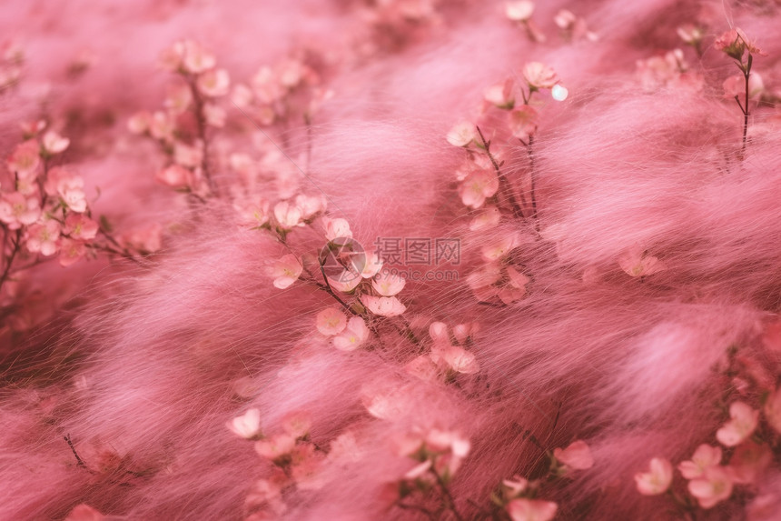 粉红色纹理花朵皮草图片