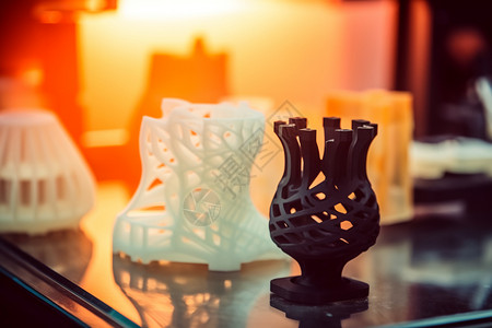 3D制造现代印刷技术的工艺品背景