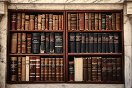 古董藏书的书架背景图片