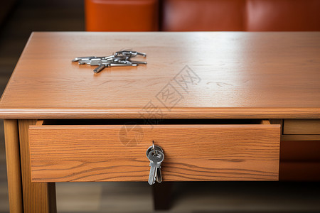 书桌的木质抽屉背景图片