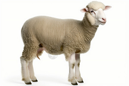 剪掉剃光可爱绵羊羊毛背景图片