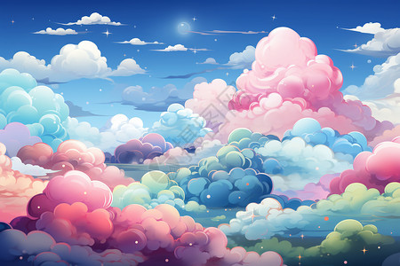 美丽的彩色云朵背景图片