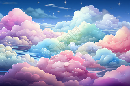 彩色的云朵图片