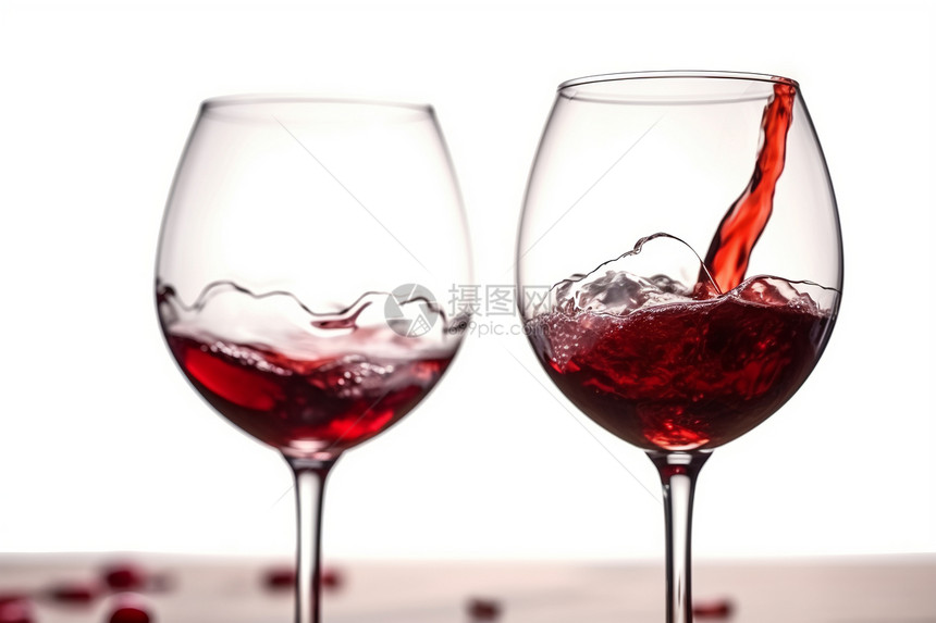 红葡萄酒酒杯图片