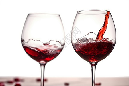 红葡萄酒飞溅红葡萄酒酒杯背景