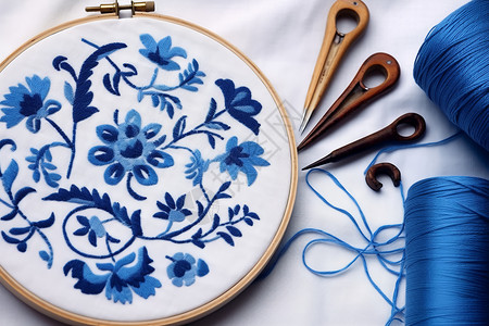 布艺制作传统的工艺刺绣背景
