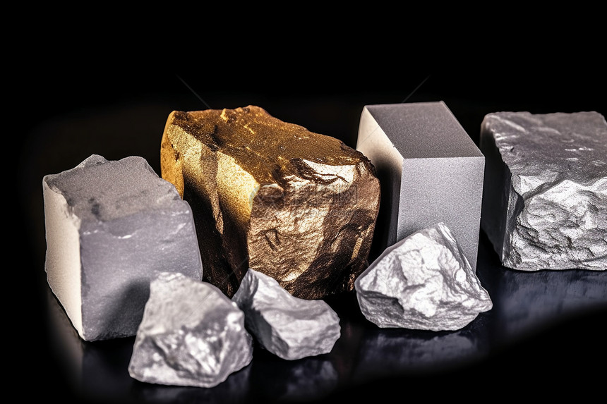 矿山中开发出的矿石图片