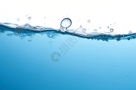 蓝色气泡水创意背景图片