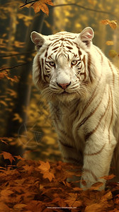 森林中的白虎图片