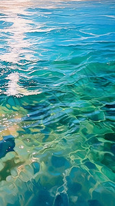 夏天清澈的海水插图图片