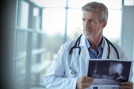 拿着患者报告的医生背景图片