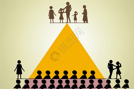 收入差距教育资源金字塔插画