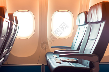 飞机内舱飞机机舱内的座椅背景