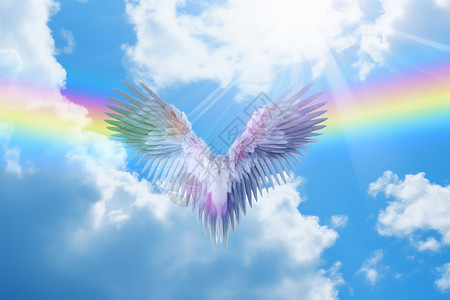 彩虹翅膀圣洁的翅膀图设计图片