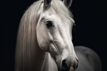 鼻子照片素材健壮的一匹马插画