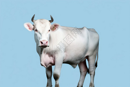 白色的公牛背景图片
