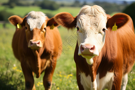 悠然自得的牛背景图片