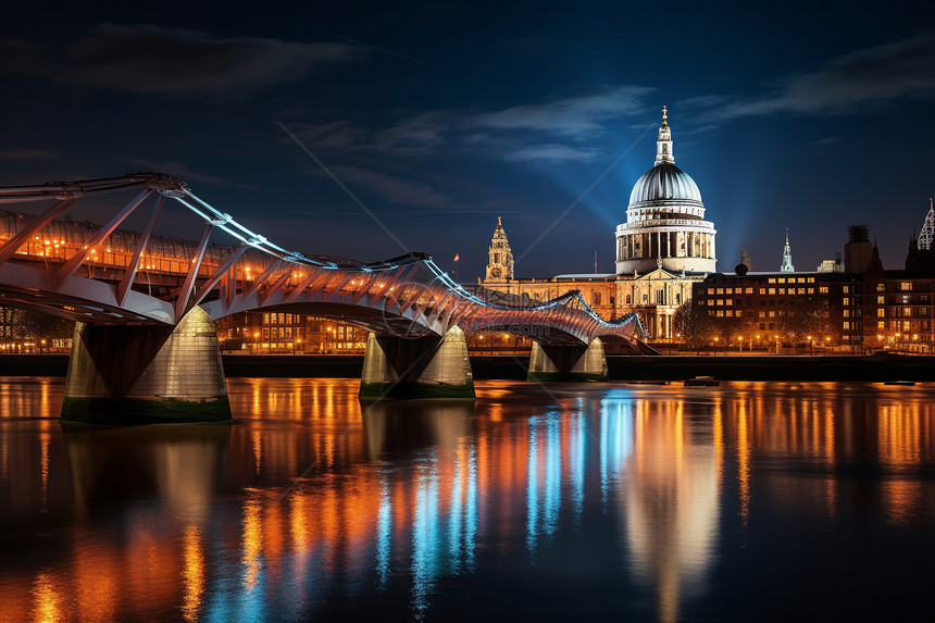 泰晤士河上的千禧桥图片