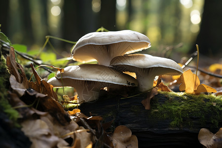 长在苔藓上野山菌图片