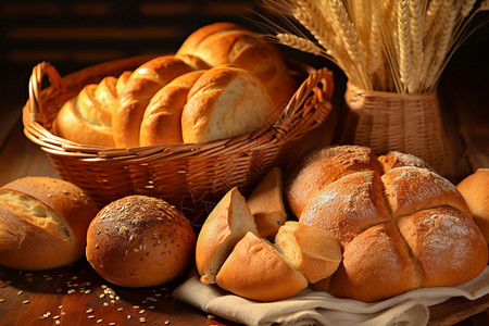 各种样式的面包背景图片