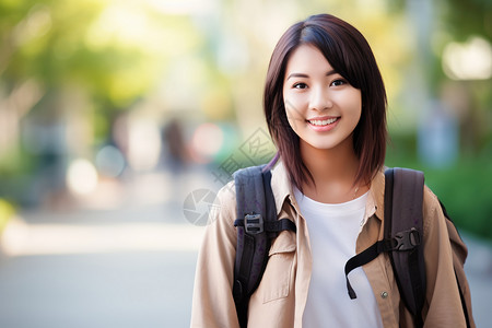 黑发女学生图片