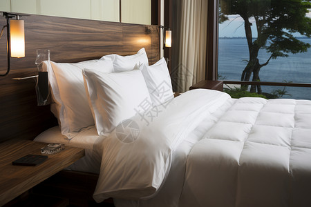 海边的度假酒店房间背景图片