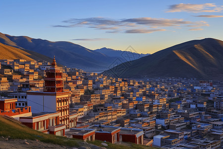 美丽的藏族建筑背景图片